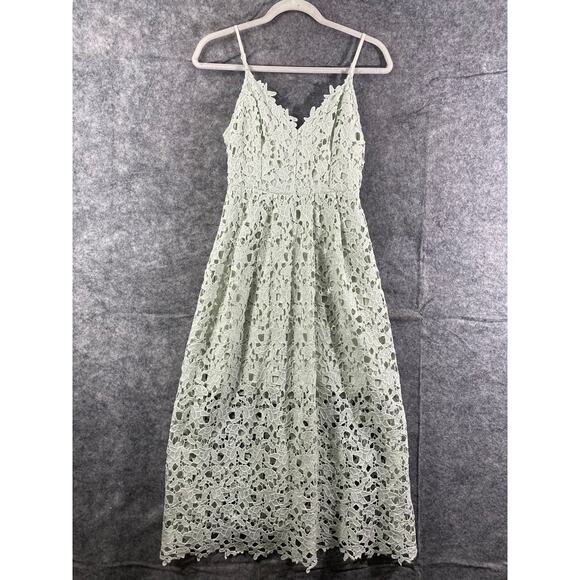 ASTR The Label Midi Dress Small Mint Green Lace A-Line Cocktail - Picture 3 of 16